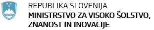 Logotip Ministrstva za visoko šolstvo, znanost in inovacije Republike Slovenije 