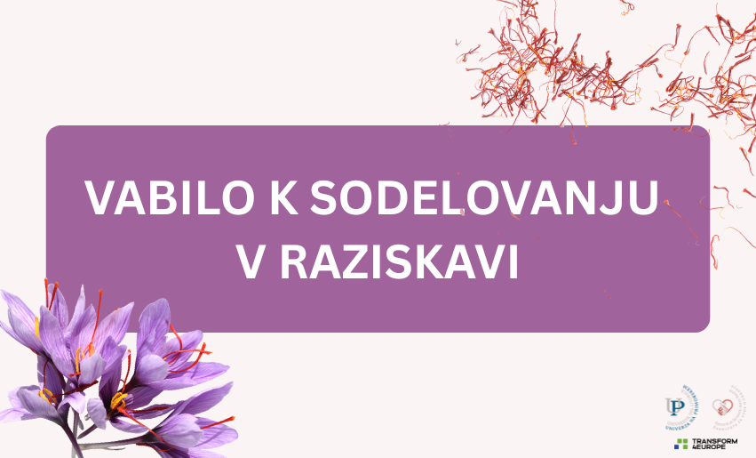 Vabilo k sodelovanju v raziskavi